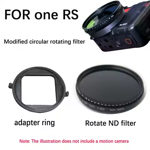 For insta360 one RS 4K 49mm rotating ND filter with adapter ring