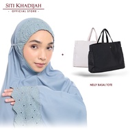 [Teacher's Day] Siti Khadijah Telekung Signature Lunara in Pewter Blue + Nelly Basal Tote Bag