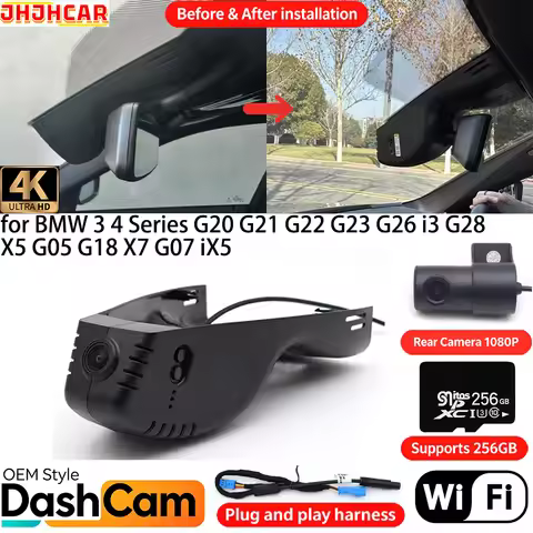 for BMW 3 4 Series G20 G21 G22 G23 G26 i3 G28 X5 G05 G18 X7 G07 iX5 Wifi DVR 4K Dash Cam Front Rear 