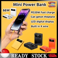 🇸🇬 [In Stock]Mini Power Bank Large-Capacity PowerBank Super Fast Charging  PD Fast Mobile Power Charger with cable 充电宝