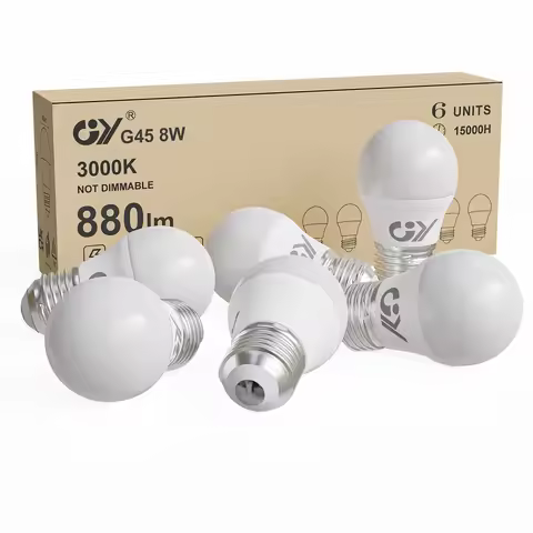 GY E14 G45 LED Light Bulb 8W 800 Lumens, Cool White 6500K, Non-dimmable, Class E