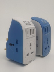 AZHOME 3Way 13A 250Vac Universal Socket Plug Adapter with Three USB5V3.4 Type C or Two USB5V2.1A