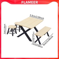 [Flameer] Micro Bench Chair Ornaments for Architecture Building Model Railroad Terrain