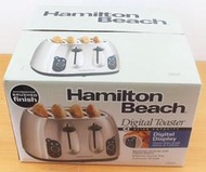 Hamilton不鏽鋼 4片式 烤麵包機1600W,LCD顯示,營業用 大家庭 烤吐司機 烤箱 營養早餐店,7段時間調節