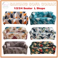 【MY READY STOCK】Sarung Sofa Elastic Sofa Cover for Regular or L Shape Stretchable 1/2/3/4-seater Seat Cover