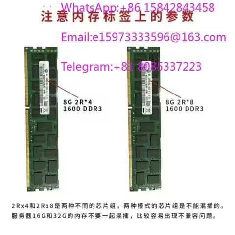 DDR3 ECC REG RAM 8GB 16GB 32GB 1333 1600 1866 Server Memory Stick