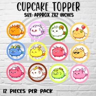 Axie infinity theme cupcake topper