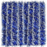BBTO 32.8 Feet Christmas Blue and White Tinsel Garland Xmas Tree Decoration Metallic Twist Garland C