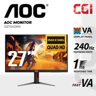 AOC 27" Q27G4ZMN Mini-LED Fast VA QHD Quantum Dots Adaptive Sync 240Hz 1ms Display HDR1000 Ergonomic