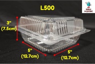 Kuih Container OPS L500 / Disposable Plastic Clear Bakery Container (50pcs±) / 5" x 5"  / cake box