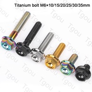 Tgou Titanium Ti Bolt M6x10 15 20 25 30 35mm DIN6921 Flange Head Screws for Motorcycle Retrofit