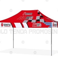 Tenda 3x4,5 printing preum besi 1,2 dinding 3 sisi