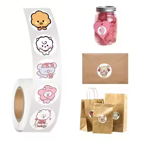 500PCS BT21 Cute Cartoon Stickers KOYA RJ CHIMMY COOKY SHOOKY MANG K-pop Idol Merch for DIY Phon
