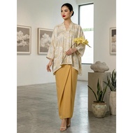 2-Piece Muslimah Kurung Dress - Loose Fit with Adjustable Straps, Long Sleeves, Glamorous Print