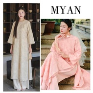 HONG HOA 4-panel reformed ao dai, wedding ao dai, engagement, bride, women dress hot trend 2025 ao d