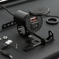 Motorcycle Waterproof 12V USB Charger Port with Inline Switch for Phone Charging