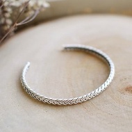 熱帶島嶼純銀手環 | 復古編織泰銀 925純銀開口式手鐲 個性 簡約