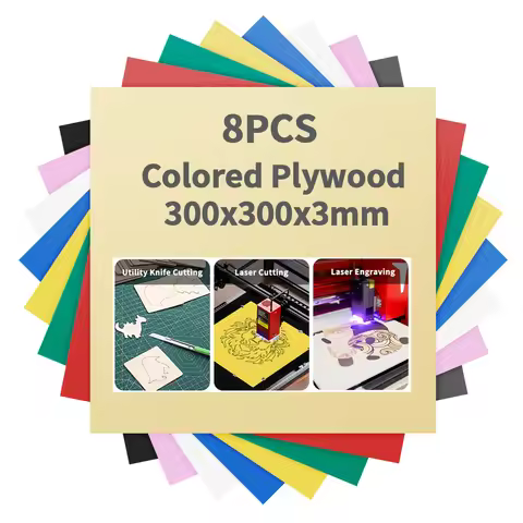 8Pcs Colored Plywood 300x300x3mm Basswood Board Blank Wood Craft Model Making Laser engraving cuttin