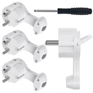 4pcs EU Plug Adapter Replacement Rewireable AC Power Plug Male Female Contor Electeical Socket
