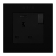A-T🌐86British Standard Socket with Switch Indicator Light 13ABritish Wall Switch Socket British Standard Flame Retardant