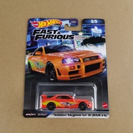 โมเดลรถ Hotwheels Fast &amp; Furiousรุ่น Nissan Skyline GTR R34 ล้อยาง