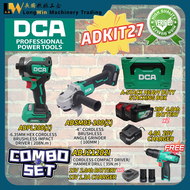 DCA ADKIT27 Cordless Brushless Combo Kit ADSM03-100 (Z) 4'' Angle Grinder ADPL208(EM) Impact Driver