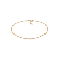 Elli Jewelry 925 Silver Women's Coin Gold Plated Anklet
