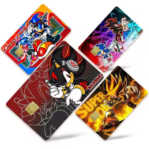 Blue S-sonic Credit Card Skin Stickers No Adhesive Residue Water Proof For VISA Credit Card Subway A