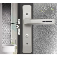 DOOR LOCK HANDLE GREY - Thicken Bathroom Door Lock Aluminum Alloy Door Toilet Bathroom Keyless Lock
