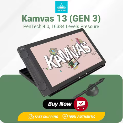 Huion Tablet Kamvas 13 (Gen 3) Graphics Tablets Monitor 16K Levels Pressure 13.3 Inch Screen Drawing