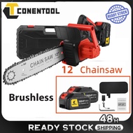 Conentool 388VF  12" Brushless motor Chainsaw Cordless Wood Pruning Cutter Chainsaw Gergaji Elektrik Mesin Potong Pokok