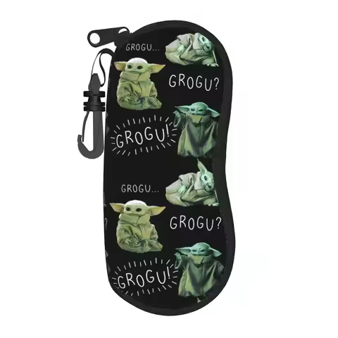 Grogu Yoda Mandalorian W-Warss Glasses Case Unisex Waterproof Zipper S-Stars Game Glasses Storage Bo