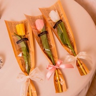 客製印字【真誠】單支鬱金香花束 仿真花  / 生日 告白 畢業花束