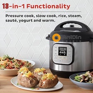 Pot Duo 13-in-1 Electric Pressure Cooker Slow Cooker Rice Cooker Steamer Sauté Yogurt Maker Warmer  Includes  Stainless Steel 6 Quart