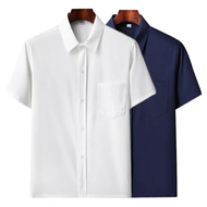 HUILISHI Korean Men's Pure Color Casual Short Sleeve Polo Shirt Suitable for Formal Office