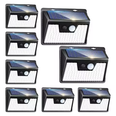 Solar Lights Outdoor Waterproof, 140LED Motion Sensor Light, 3 Modes Solar Powered Fence Security Li