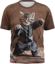 Men's T-Shirts Funny T-Shirt for Men 3D Cat Graphic Print Tees Summer Shirts for Men Casual Short Sl