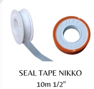 SEAL TAPE NIKKO 10M 1/2" SILTIP SELOTIP KERAN KRAN SOLASI PUTIH P T F E PELAPIS SAMBUNGAN KRAN SOLAS