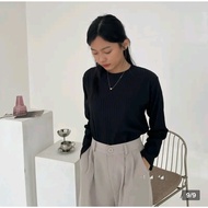 ATASAN Knit Modis Baju Knit Lengan Panjang Wanita Kekinian