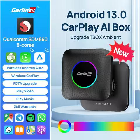 Android13 Carlinkit Carplay Android Tv Box USB A Port LED Wireless Carplay Android Auto 8-Core SDM66
