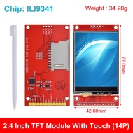 2.4 "240x320 SPI LCD TFT โมดูลพอร์ตอนุกรม + 5V/3.3V PBC อะแดปเตอร์ Micro SD ILI9341 / ST7789 LED สีขาว (ด้วยการสัมผัส) สำหรับ Arduino