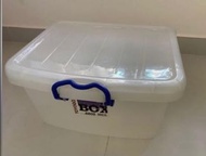 日本城 有轆白色透明 有蓋膠箱 收納箱 儲物箱