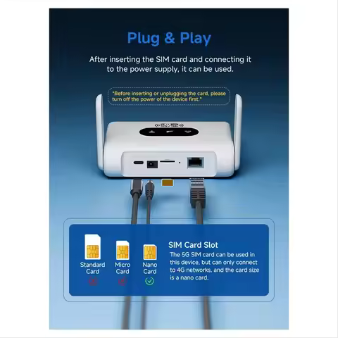 feelfeel WiFi6 Router 4G LTE Router 300Mbps Modem 4G WiFi Portable Router Compatible with Non-Contra