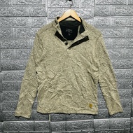 G.H. BASS 1/4 ZIP VINTAGE COLLARED PULLOVER SWEATSHIRT SWEATER SHIRT LONG SLEEVE GREY SMALL 20x26