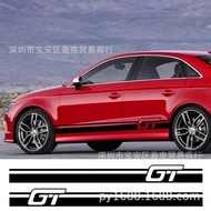 Y-369 Straight Car Vinyl Decal Double Racing Striped Side Skirt Car Sticker GT Body Sticker Garland