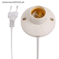 [bte] EU LED Stand Lamp Holder E27 Bulb Plug Dome Soet With Cable Base For Table Light Night Stands 
