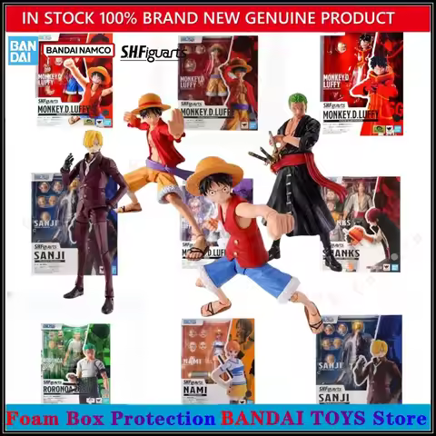 Wholesale Bandai 100% Genuine One Piece Model Kit Anime Figures SHF Monkey D Luffy Nami Shanks Roron