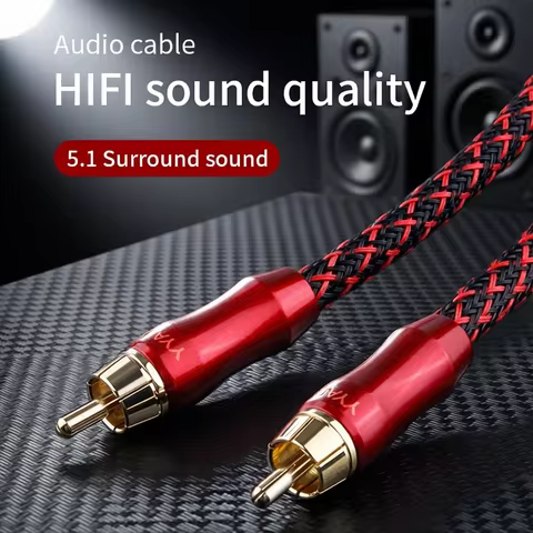 YYAUDIO 4N OFC 75ohm Hifi Digital Coaxial Audio Video Rca Cable Hi-end RCA to RCA Male Subwoofer Aud