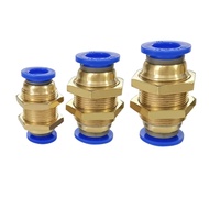 10pcs/lot PM4 PM6 PM8 PM10 PM12 Quick Connector Bulkhead Straight Pneumatic Fittings