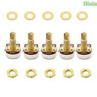 Blala 5pcs A500K Potentiometer Splined  Electric Guitar Bass Effect Amp Tone Volume